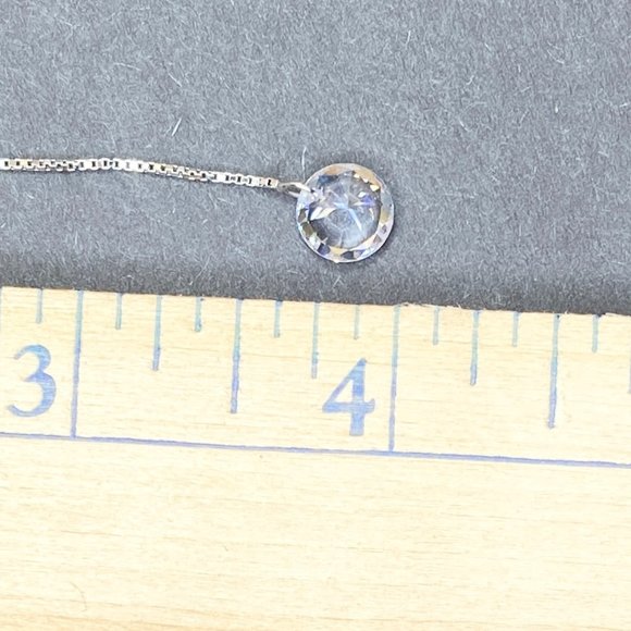 Silver Tassels Long Drop Crystal Vintage Earrings - Picture 7 of 8